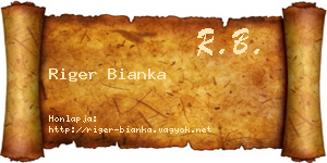 Riger Bianka névjegykártya